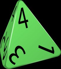 A 4 sided dice (Tetrahedron).