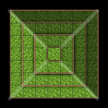 When you look at it from the top, a Minecraft pyramid resembles a square.