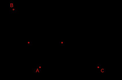 Two triangles with a common vertex (shared angle).