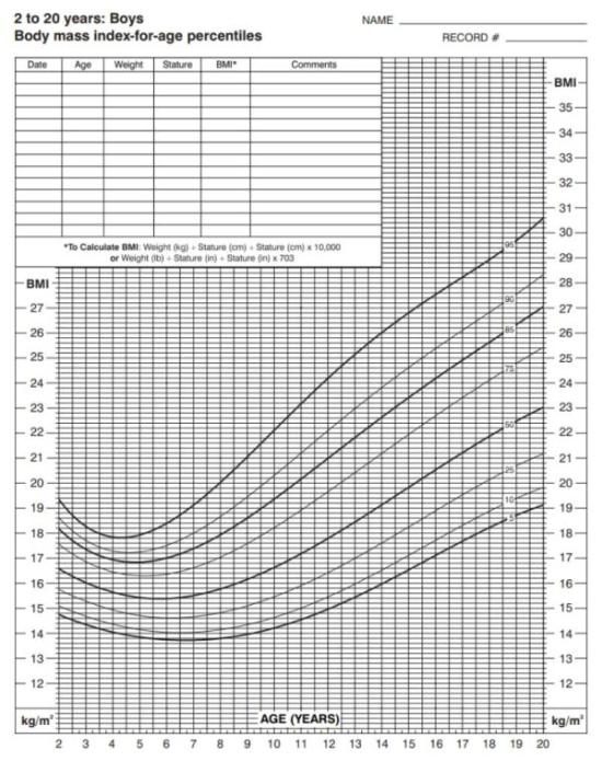 Bmi Chart For 20 Year Old Female