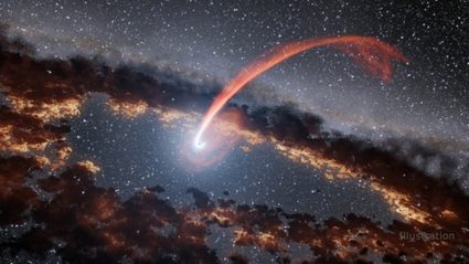 artist impresion of black hole collision