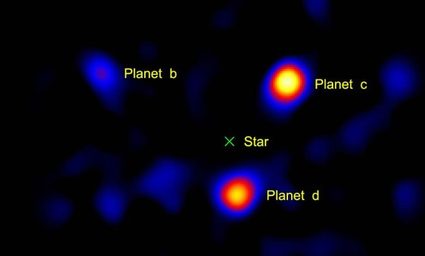 Image of the only exoplanets discovered by direct imaging.