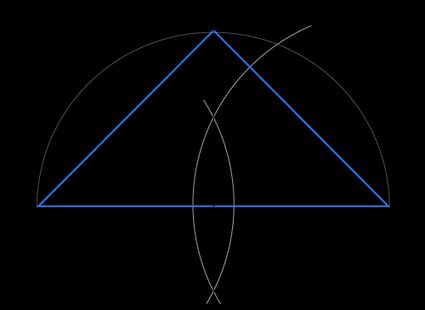 Construction of an isosceles right triangle