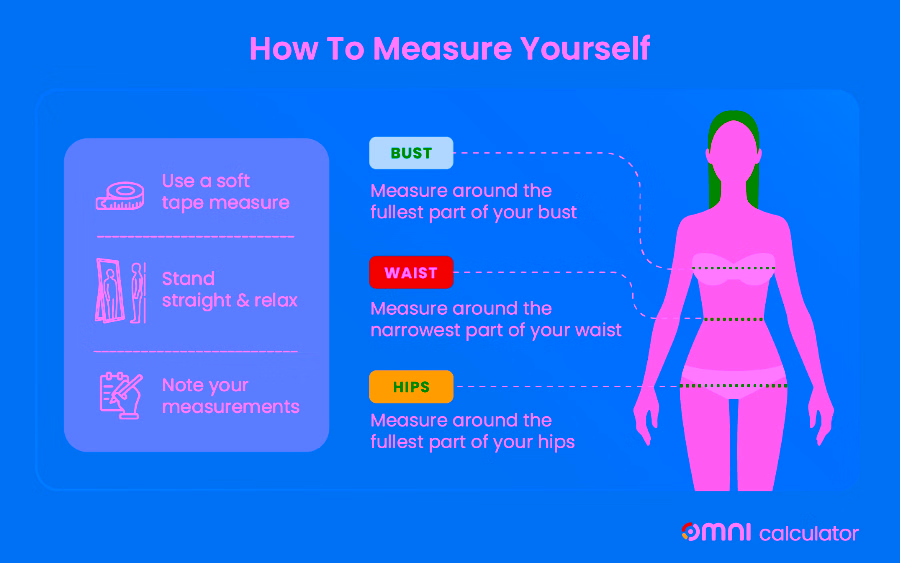 Image showing how to measure the body for dress size.