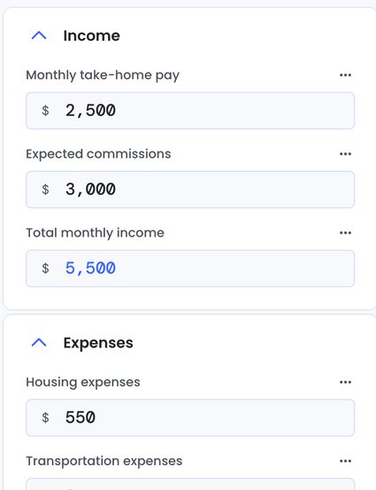 The base version of the cashflow calculator.