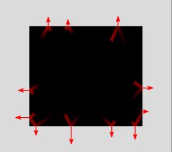 Immagine di particelle che colpiscono i lati di una scatola creando pressione