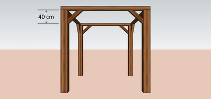 Image of an open shed with framing that needs additional knee bracings.
