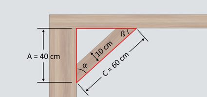 Illustration of knee bracing setup forming a right triangle.