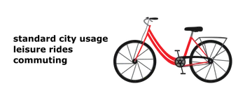 Illustration of a trekking, city, or hybrid bike.