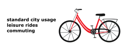 Illustration d'un vélo trekking, de randonnée, de ville.