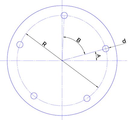 Bolt circle with five holes.