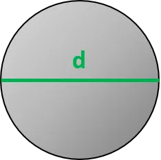 The ball with marked diameter.