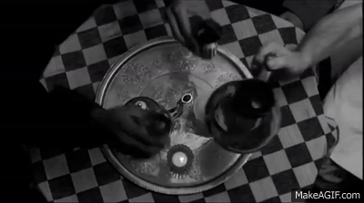 GIF from the movie Coffee and Cigarettes by Jim Jarmusch" style