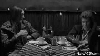 GIF from the movie Coffee and Cigarettes by Jim Jarmusch.