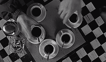 "GIF from the movie Coffee and Cigarettes by Jim Jarmusch