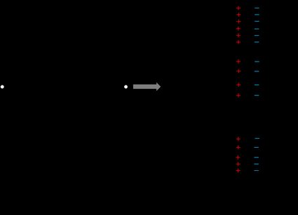 Capacitors in parallel without and with applied voltage.