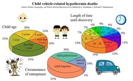 Estatísticas de mortes por hipertermia infantil.