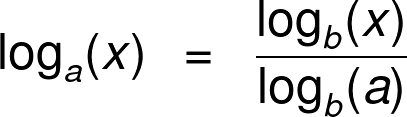 Formula for the change of base in logarithms