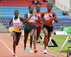 Female athletes running