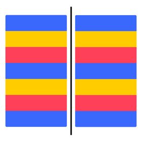 Two striped fabric panels where the print aligns perfectly at the seam.