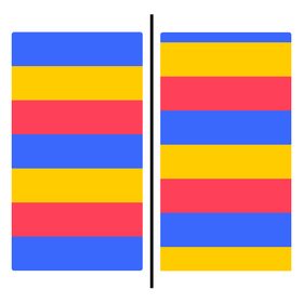 Two striped fabric panels where the print does not align at the seam.