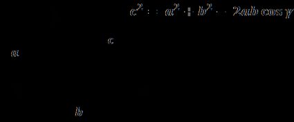 triangle sides and angles, law of cosines formula