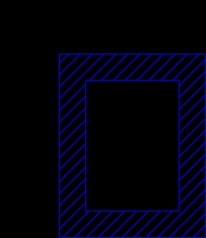 Hollow rectangles with sides - H and W having thickness t