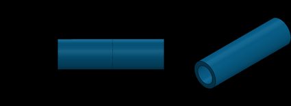 Section view of a Tube seen from different angles.