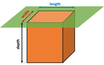 A hole of a rectangular cuboid shape.