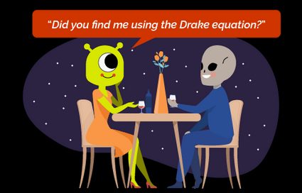 Two aliens on a date.