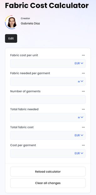 Fabric Cost Calculator