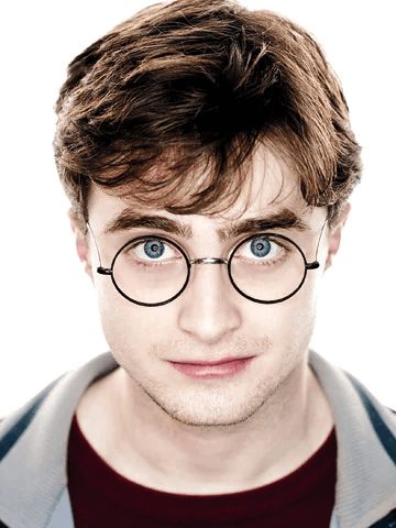 Daniel Radcliffe as Harry Potter.