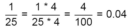 1/25 = 0.04