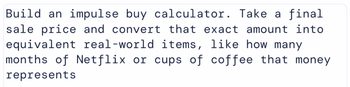 Buy impulse calculator prompt example.