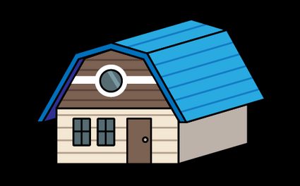 Example illustration of a house with a gambrel roof.