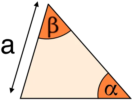 Triangle area: triangle with two angles and side (AAS).