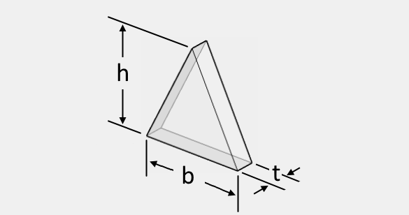 circular and triangular glass panel weight calculation example
