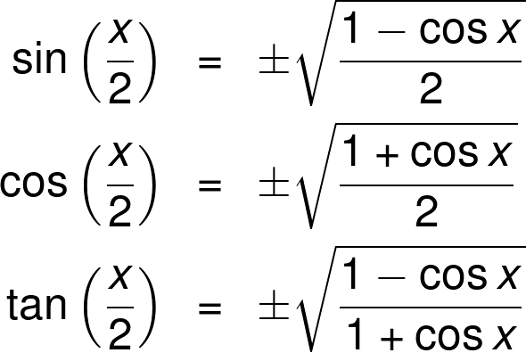 The half-angle formulas.