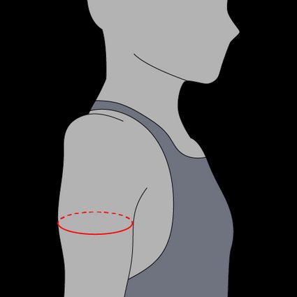 Image showing how to measure arm circumference.