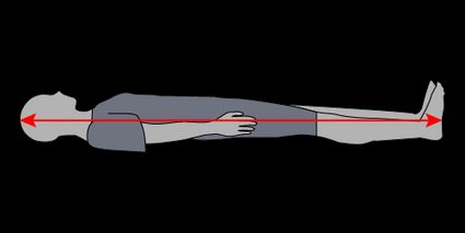 Image showing how to measure recumbent height.
