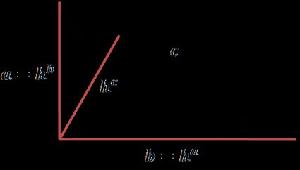 Right triangle with its heights