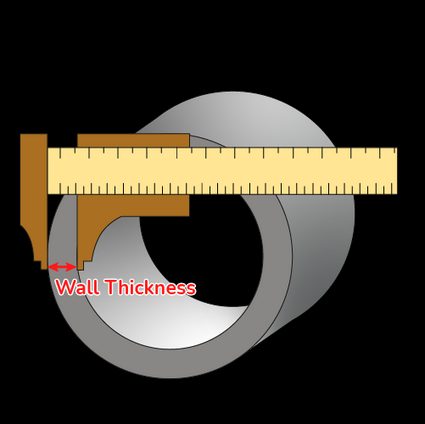 Wall thickness of the pipe
