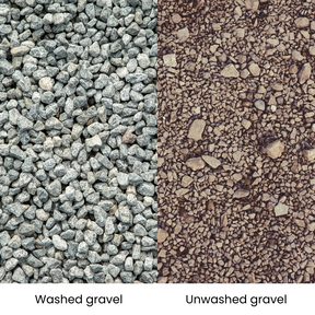 Washed vs. unwashed gravel