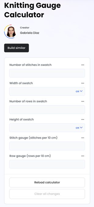 Knitting Gauge Calculator