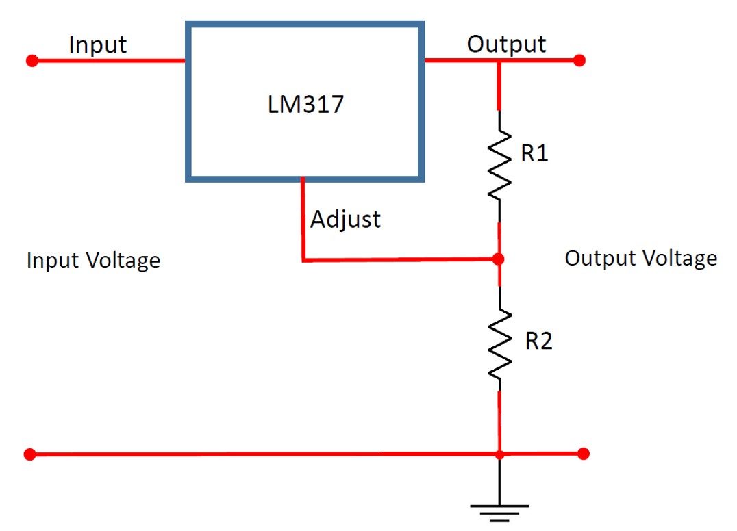 LM317 adjustable voltage regulator