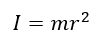 Point mass moment of inertia formula I = m*r²