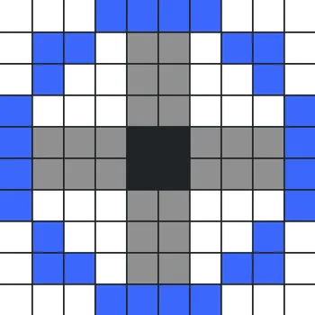 Das Bild zeigt einen Minecraft-Kreis mit dem Durchmesser 10.