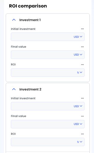 ROI comparison calculator