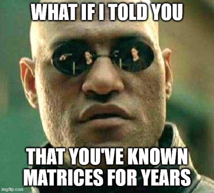 We've known about matrices for years.