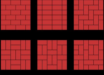 Calculadora de pavimentação: alguns padrões populares.